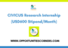 CIVICUS Research Internship 2026 (USD600 Stipend/Month) CIVICUS Research Internship 2026