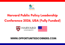 Harvard Public Policy Leadership Conference 2026 (Fully Funded) Harvard Public Policy Leadership Conference 2026