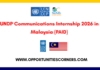 UNDP Communications Internship 2026 in Malaysia (PAID) UNDP Communications Internship 2026 in Malaysia