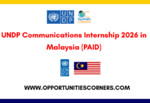 UNDP Communications Internship 2026 in Malaysia