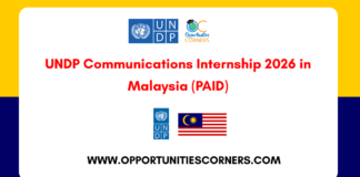 UNDP Communications Internship 2026 in Malaysia (PAID) UNDP Communications Internship 2026 in Malaysia
