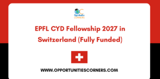 EPFL CYD Fellowship 2027 in Switzerland