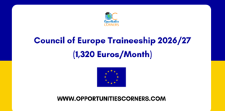 Council of Europe Traineeship 2026/27
