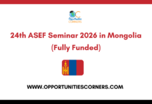 24th ASEF Seminar 2026 in Mongolia (Fully Funded) 24th ASEF Seminar 2026 in Mongolia (Fully Funded)