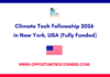 Climate Tech Fellowship 2026 in USA (Fully Funded) Climate Tech Fellowship 2026 in USA