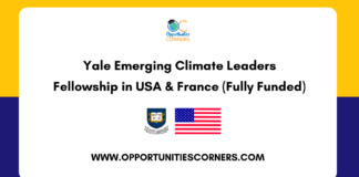 Yale Emerging Climate Leaders Fellowship 2027