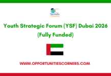 Youth Strategic Forum (YSF) Dubai 2026 (Fully Funded) Youth Strategic Forum (YSF) Dubai 2026