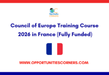 Council of Europe Training Course 2026 in France (Fully Funded) Council of Europe Training Course 2026 in France