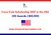Coca-Cola Scholarship 2027 in USA (150 Awards) Coca-Cola Scholarship 2027
