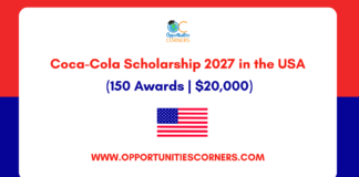Coca-Cola Scholarship 2027 in USA (150 Awards) Coca-Cola Scholarship 2027