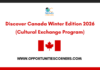Discover Canada Winter Edition 2026 | Cultural Exchange Program Discover Canada Winter Edition 2026