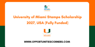 University of Miami Stamps Scholarship 2027, USA (Fully Funded) University of Miami Stamps Scholarship 2027