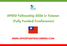 APSIG Fellowship 2026 in Taiwan (Fully Funded Conference) APSIG Fellowship 2026 in Taiwan