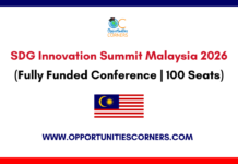 SDG Innovation Summit Malaysia 2026 (Fully Funded) SDG Innovation Summit Malaysia 2026