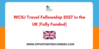 WCSJ Travel Fellowship 2027 in the UK