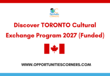 Discover TORONTO Cultural Exchange Program 2027 (Funded) Discover TORONTO Cultural Exchange Program 2027