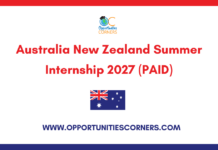 Australia New Zealand Summer Internship 2027
