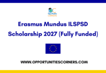 Erasmus Mundus ILSPSD Scholarship 2027 (Fully Funded) Erasmus Mundus ILSPSD Scholarship 2027