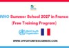 WHO Summer School 2027 in France