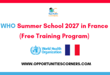 WHO Summer School 2027 in France