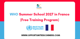 WHO Summer School 2027 in France
