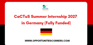 CaCTuS Summer Internship 2027 in Germany