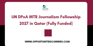 UN DPoA MTR Journalism Fellowship 2027 in Qatar
