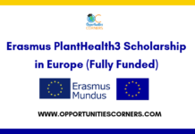 Erasmus PlantHealth3 Scholarship 2027/29 (Fully Funded) Erasmus PlantHealth3 Scholarship